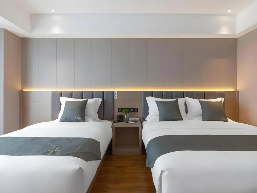 Bed in Gya Hotel Kunming Zijin Center Xiaodongcun Metro Station