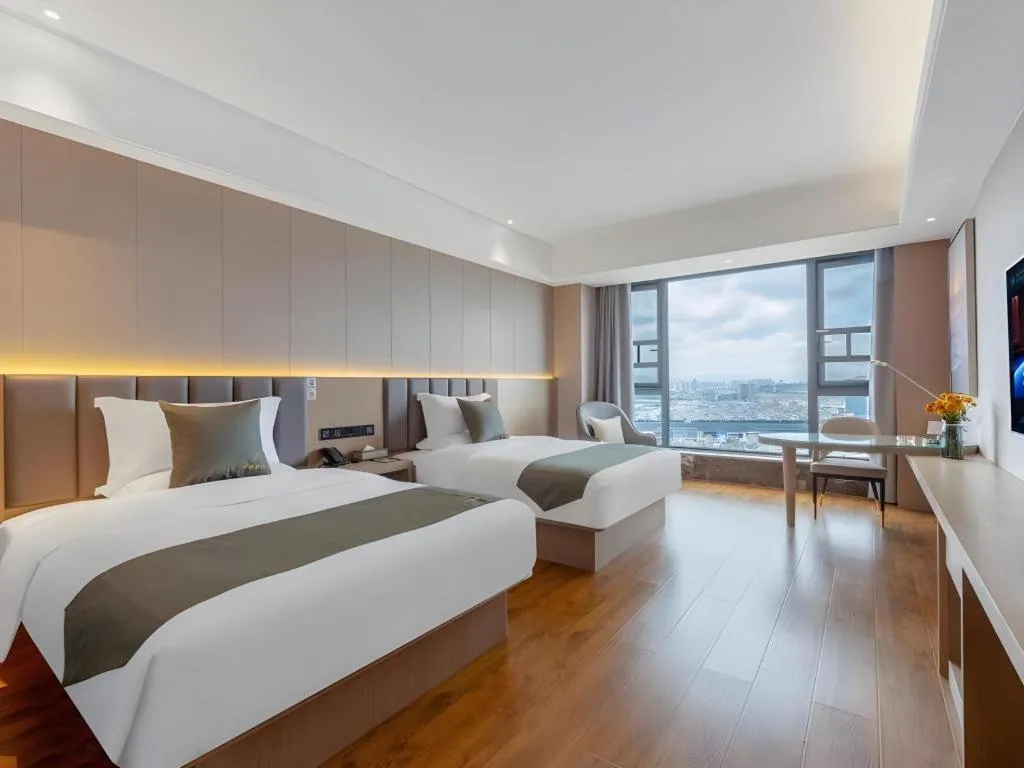 Bed in Gya Hotel Kunming Zijin Center Xiaodongcun Metro Station