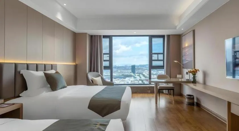 Bed in Gya Hotel Kunming Zijin Center Xiaodongcun Metro Station