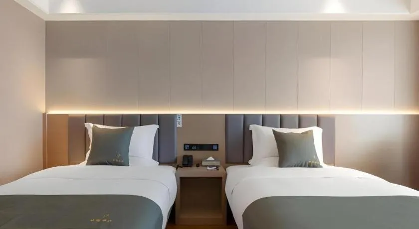 Bed in Gya Hotel Kunming Zijin Center Xiaodongcun Metro Station