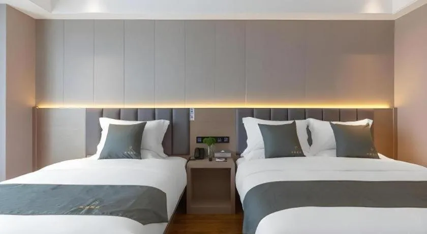 Bed in Gya Hotel Kunming Zijin Center Xiaodongcun Metro Station