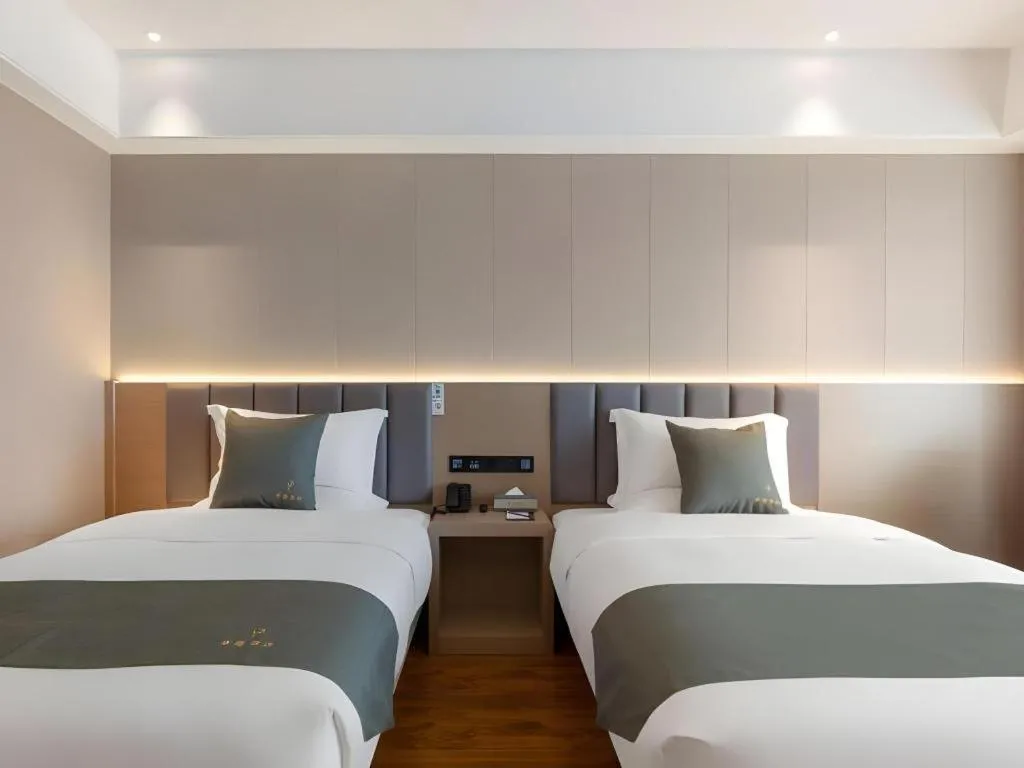 Bed in Gya Hotel Kunming Zijin Center Xiaodongcun Metro Station