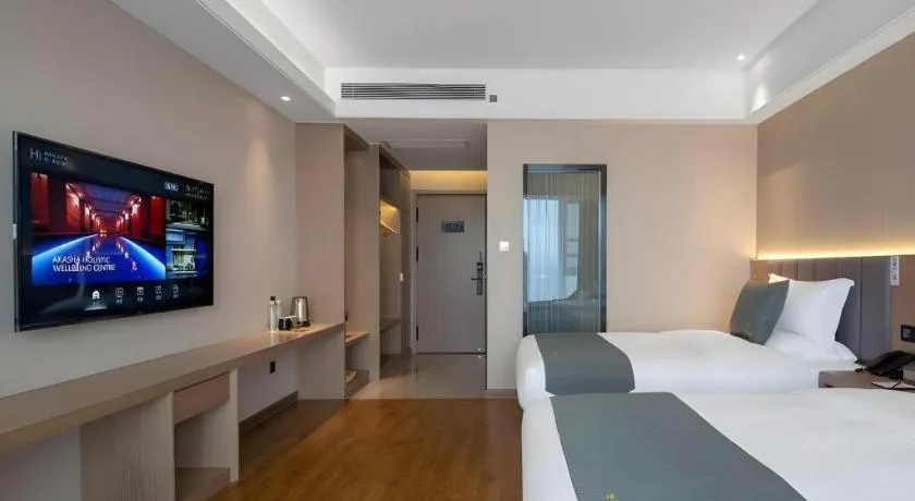 Bed in Gya Hotel Kunming Zijin Center Xiaodongcun Metro Station