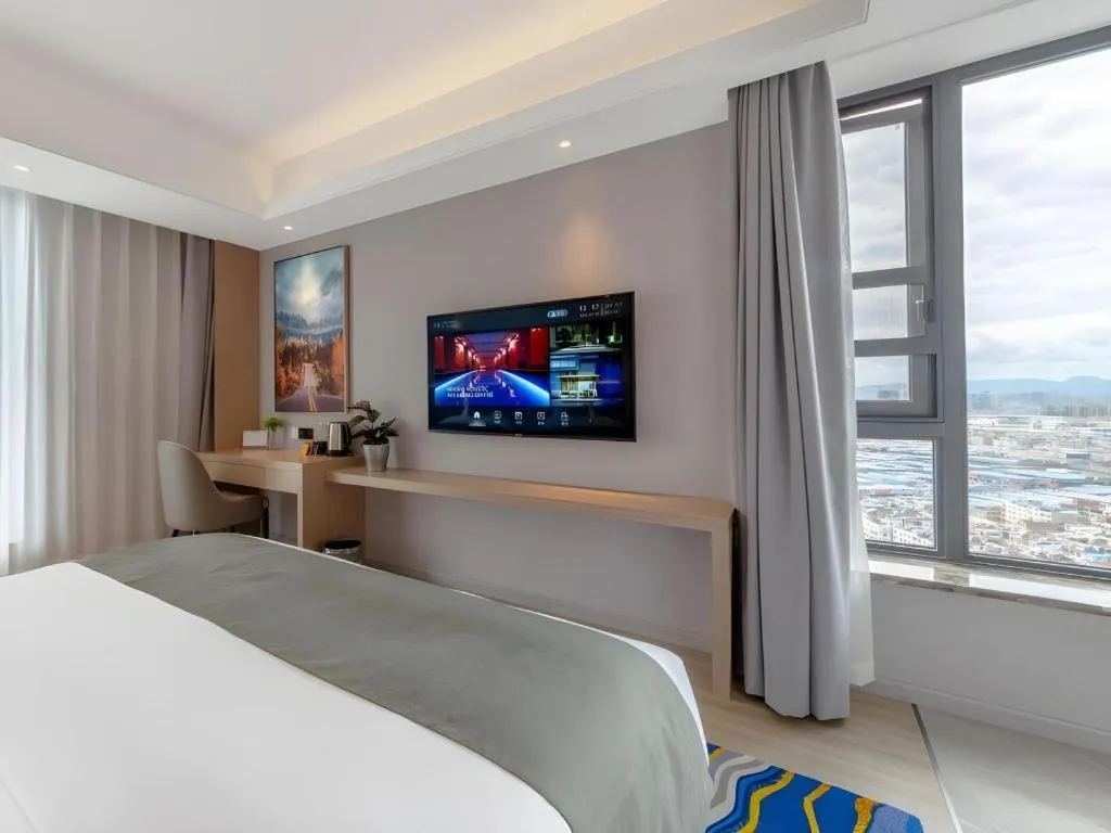 Bed in Gya Hotel Kunming Zijin Center Xiaodongcun Metro Station