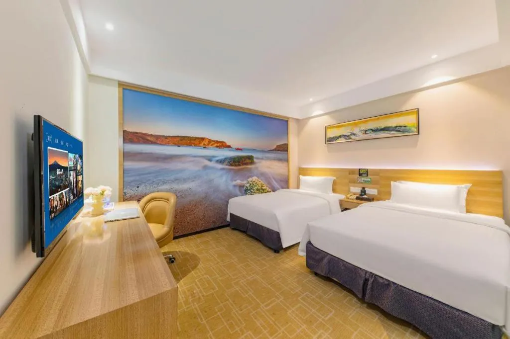 Bed in GreenTree Alliance Hotel Shenzhen Yantian District Dameisha