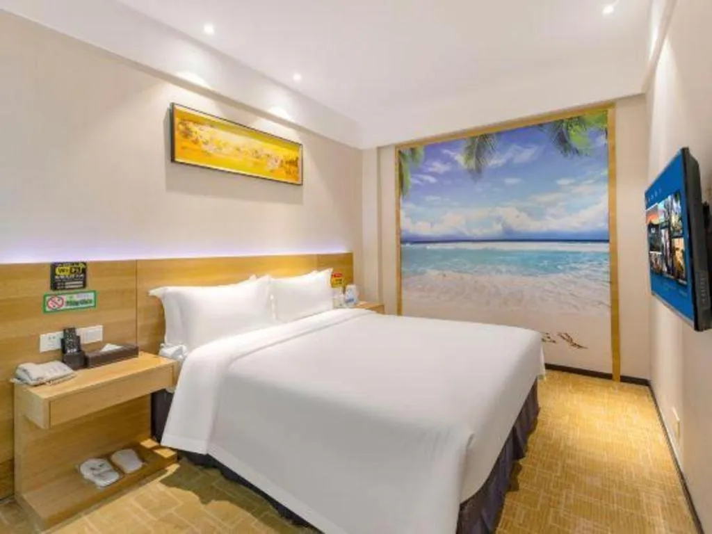 Bed in GreenTree Alliance Hotel Shenzhen Yantian District Dameisha