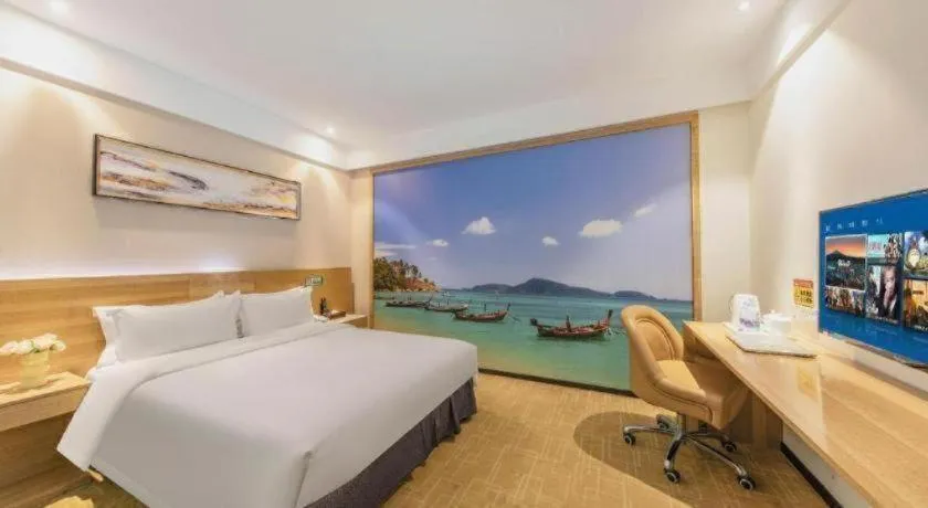 Bed in GreenTree Alliance Hotel Shenzhen Yantian District Dameisha