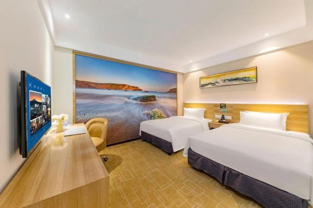 Bed in GreenTree Alliance Hotel Shenzhen Yantian District Dameisha