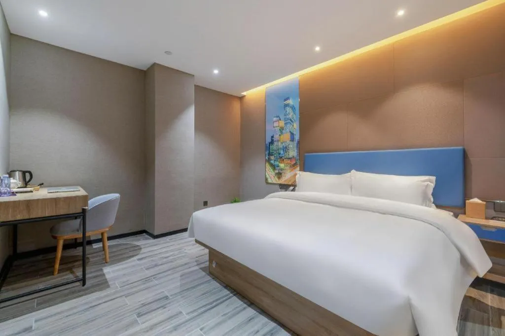 Bed in GreenTree Alliance Hotel Shenzhen Nanshan District Technology Park Songpingshan