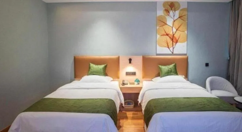 Bed in GreenTree Inn Express Suzhou Luzhi Ancient Town Scenic Area Xiaoshi Road
