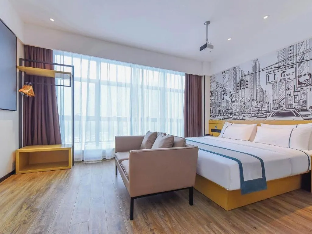 Bed in City Comfort Inn Chongqing Pengshui Yujing Jiangshan