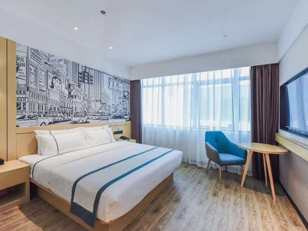 Bed in City Comfort Inn Chongqing Pengshui Yujing Jiangshan