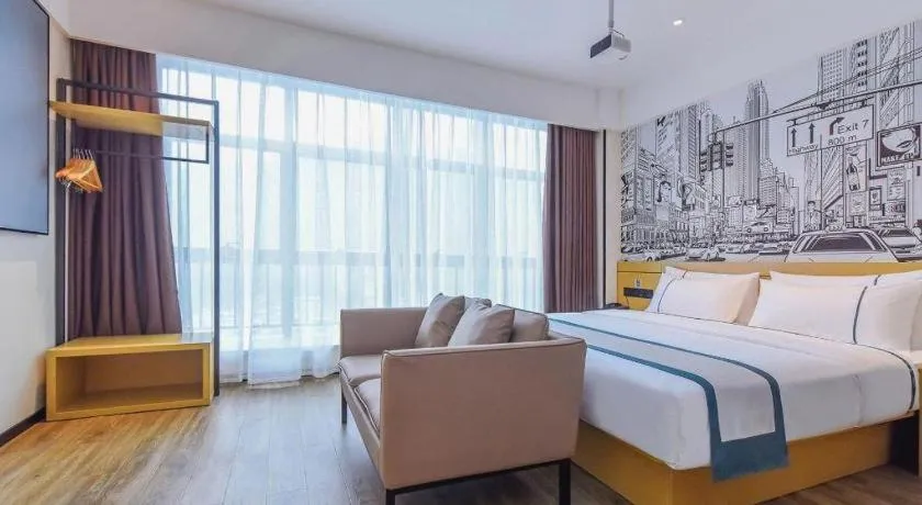 Bed in City Comfort Inn Chongqing Pengshui Yujing Jiangshan