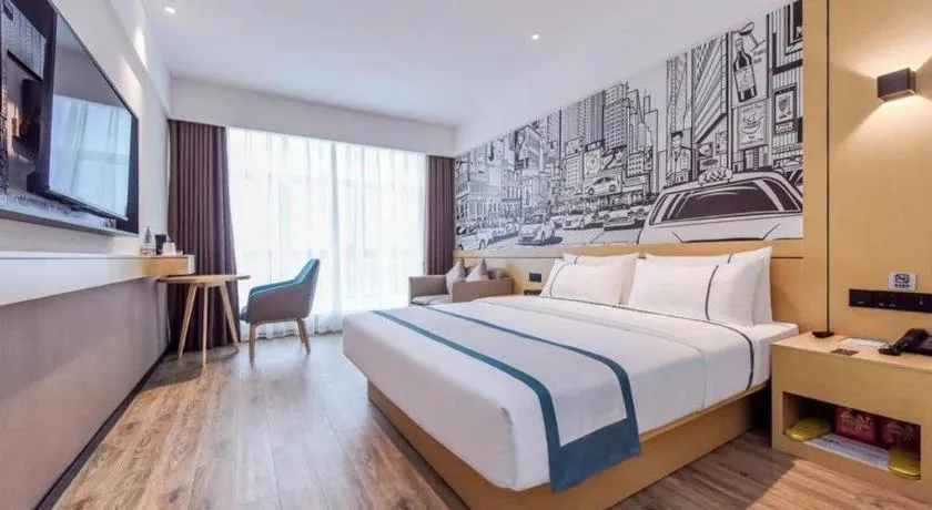 Bed in City Comfort Inn Chongqing Pengshui Yujing Jiangshan