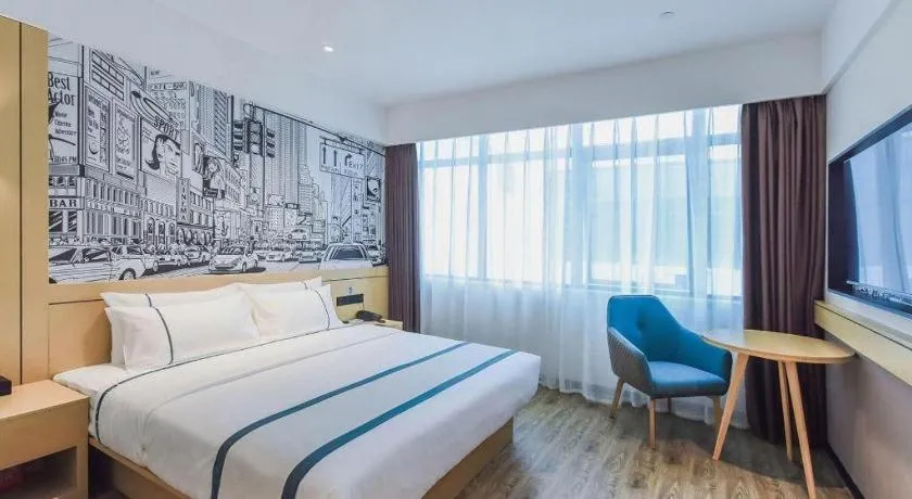 Bed in City Comfort Inn Chongqing Pengshui Yujing Jiangshan