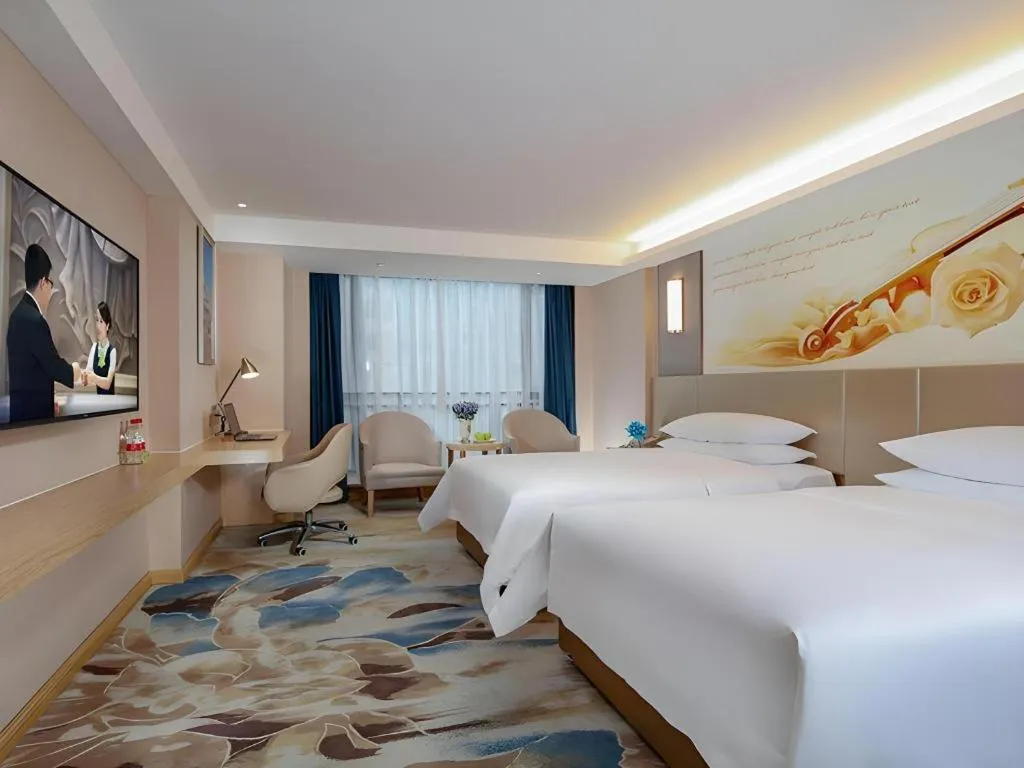 Bed in Vienna Hotel Chengdu Xinjin Old Pier Liujianian Metro Station