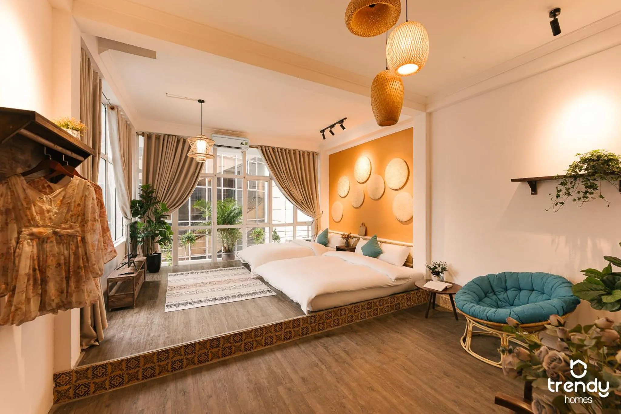 Photo of the whole room, Bed in OH Trendy homes Hoan Kiem PNL1