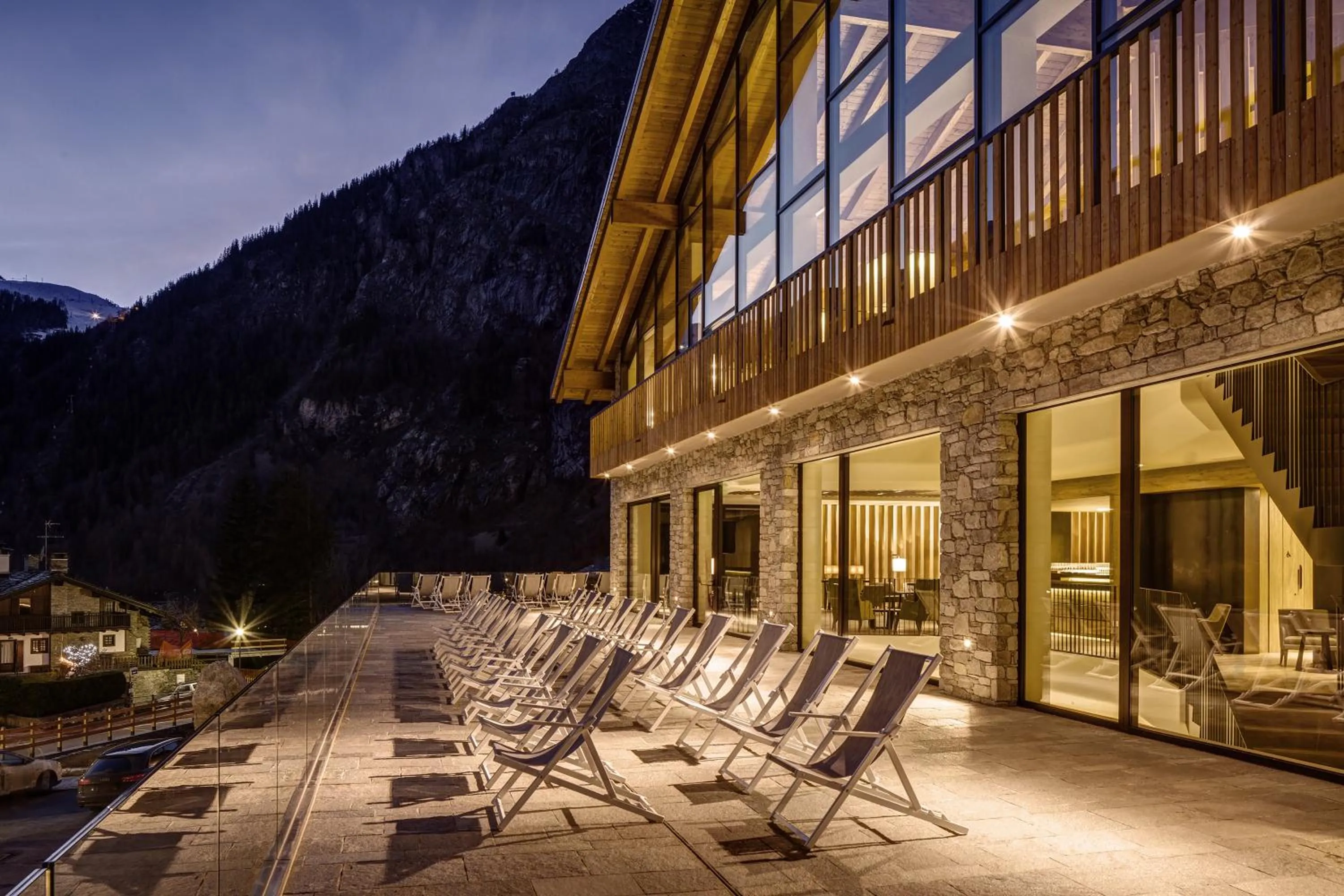 Patio in Grand Hotel Courmayeur Mont Blanc, by R Collection Hotels