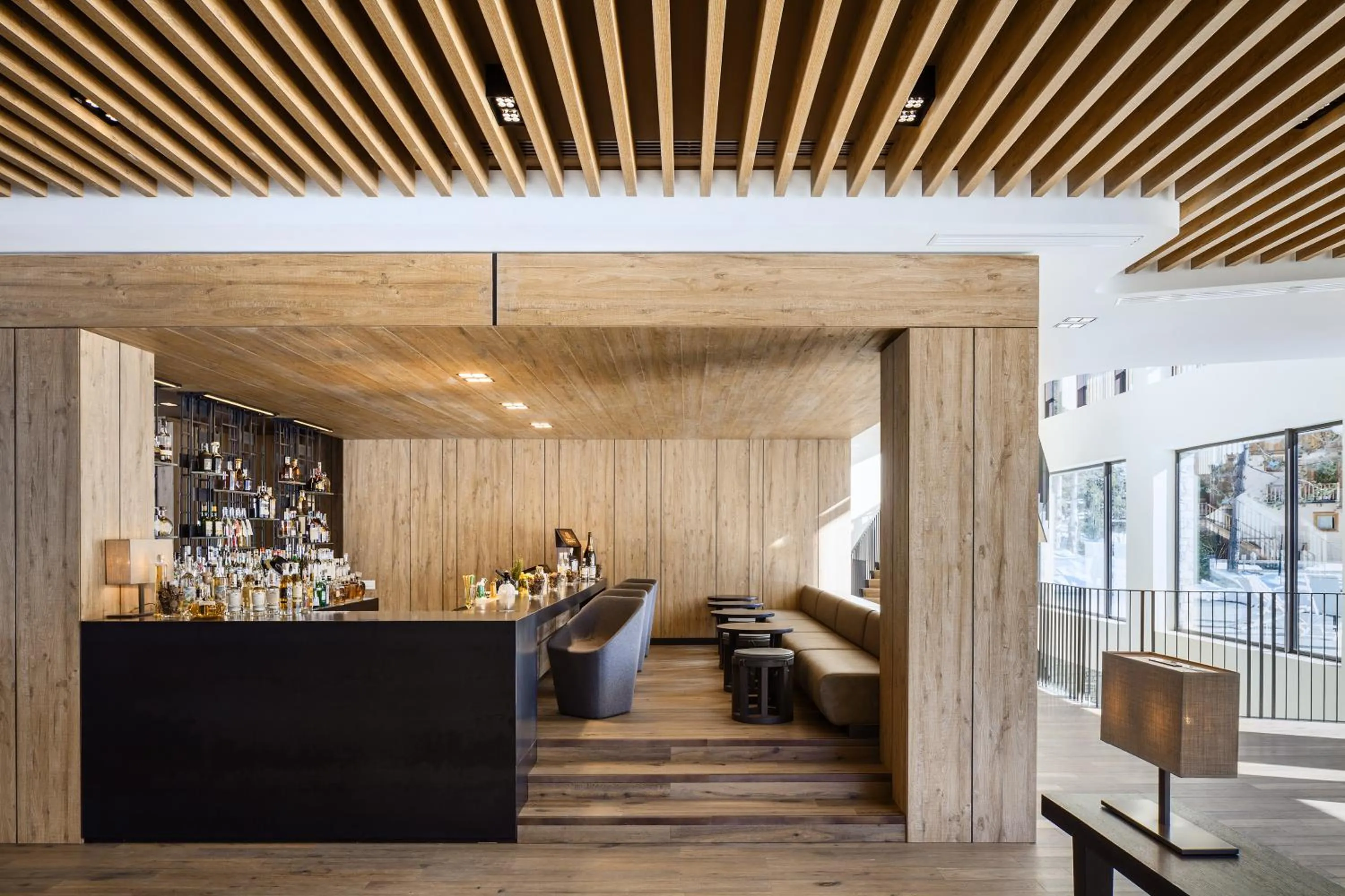 Lounge or bar in Grand Hotel Courmayeur Mont Blanc, by R Collection Hotels