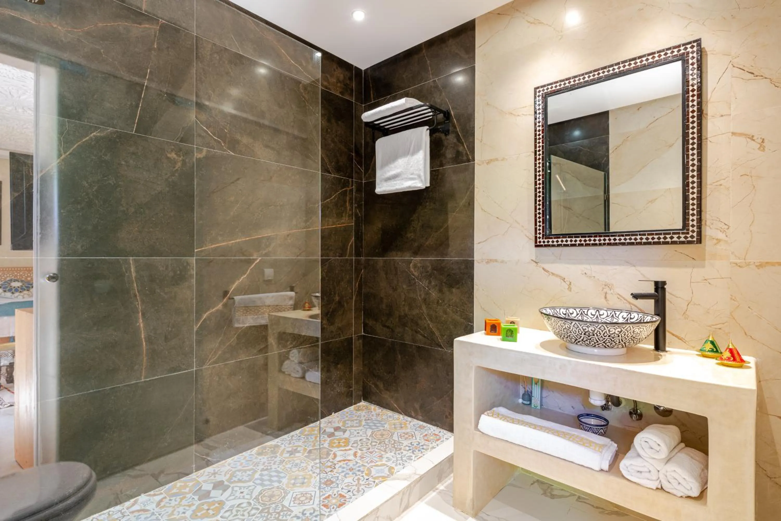Shower in Luxurious Riad Center Rabat Dar Al Jeld