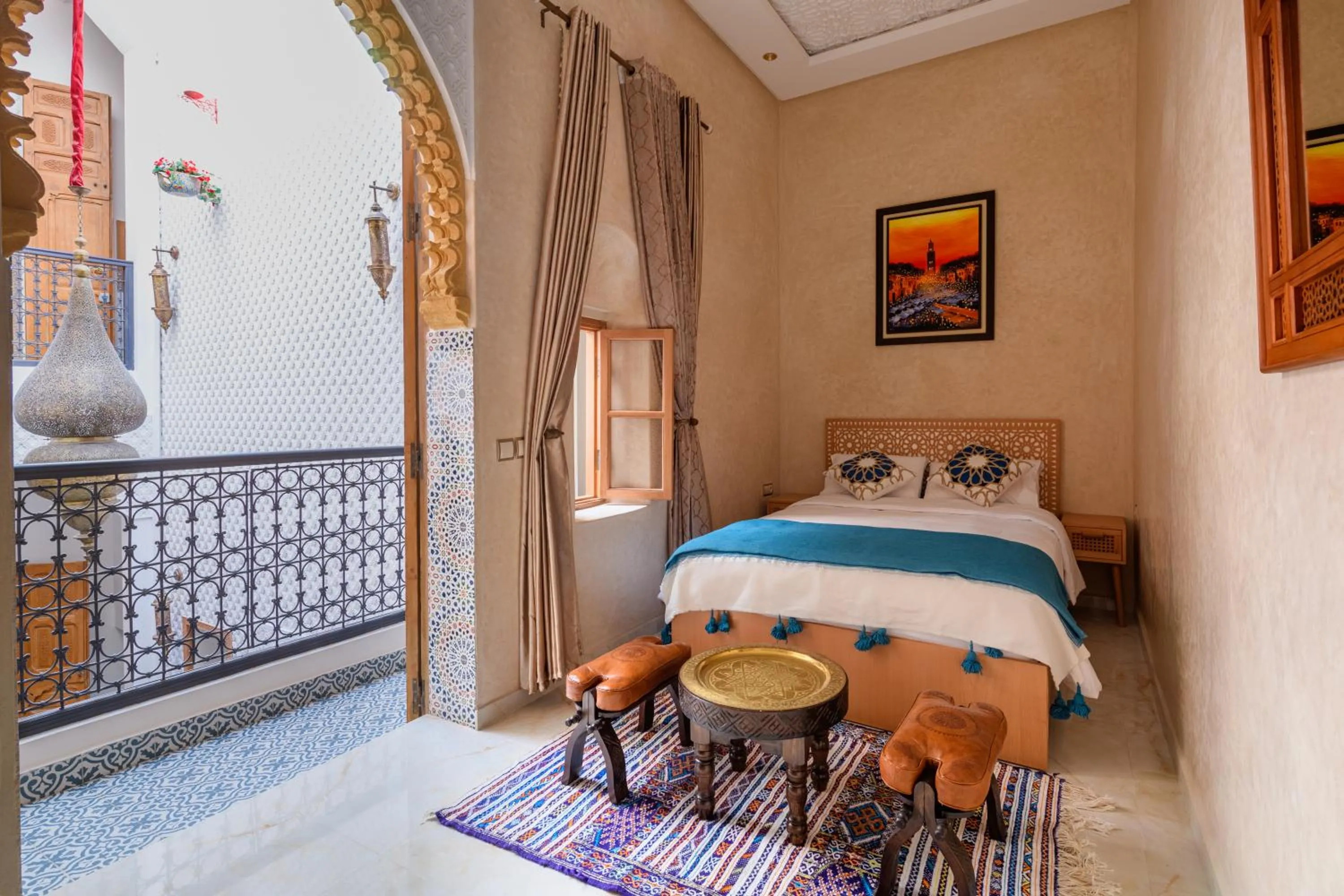 Bed in Luxurious Riad Center Rabat Dar Al Jeld