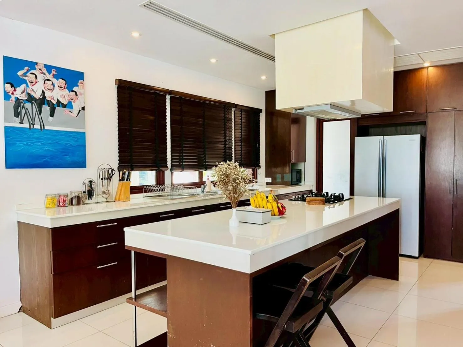 Kitchen or kitchenette in Amatapura Beachfront Villa 12, SHA Certified