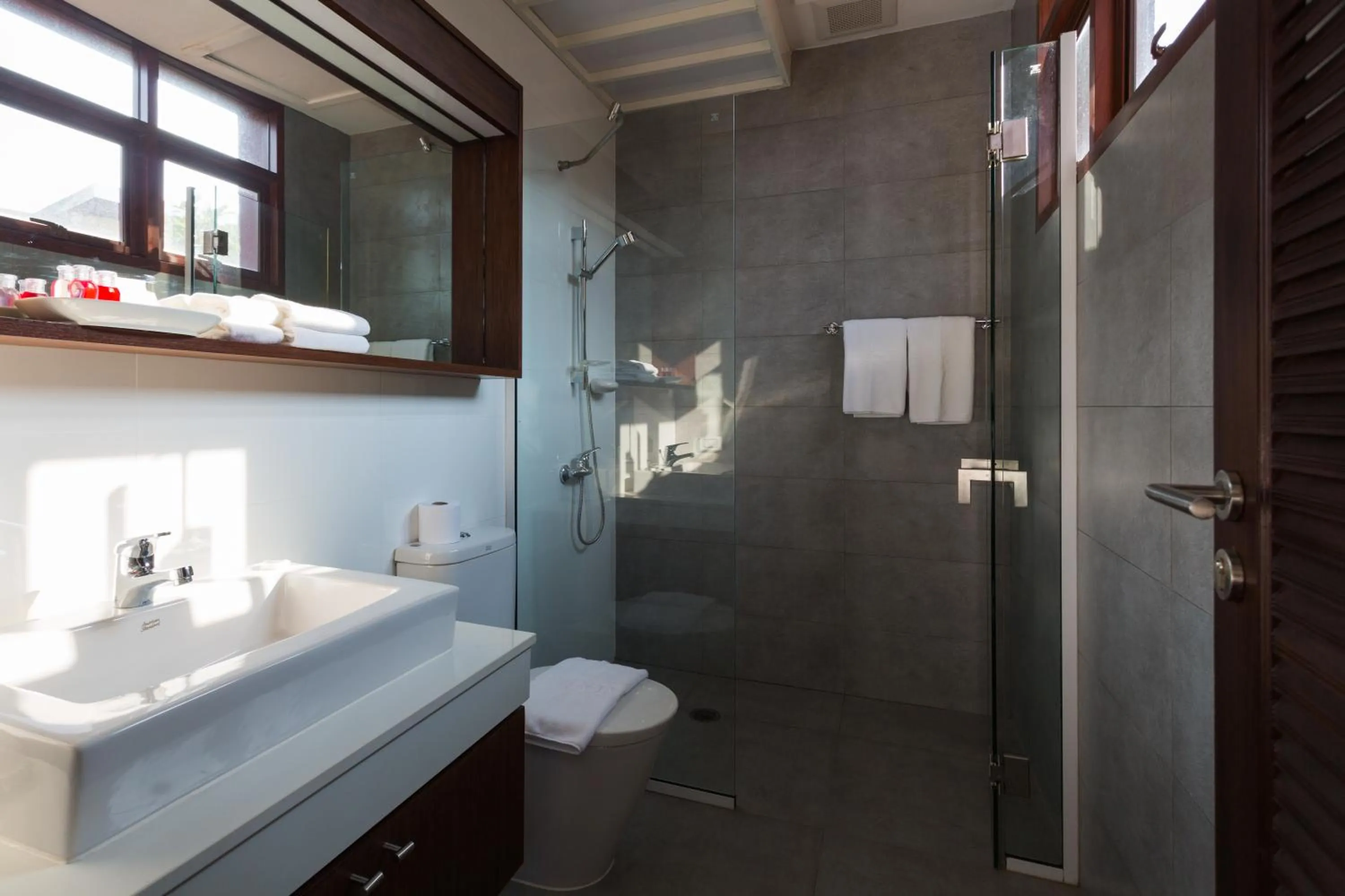 Bathroom in Amatapura Beachfront Villa 12, SHA Certified