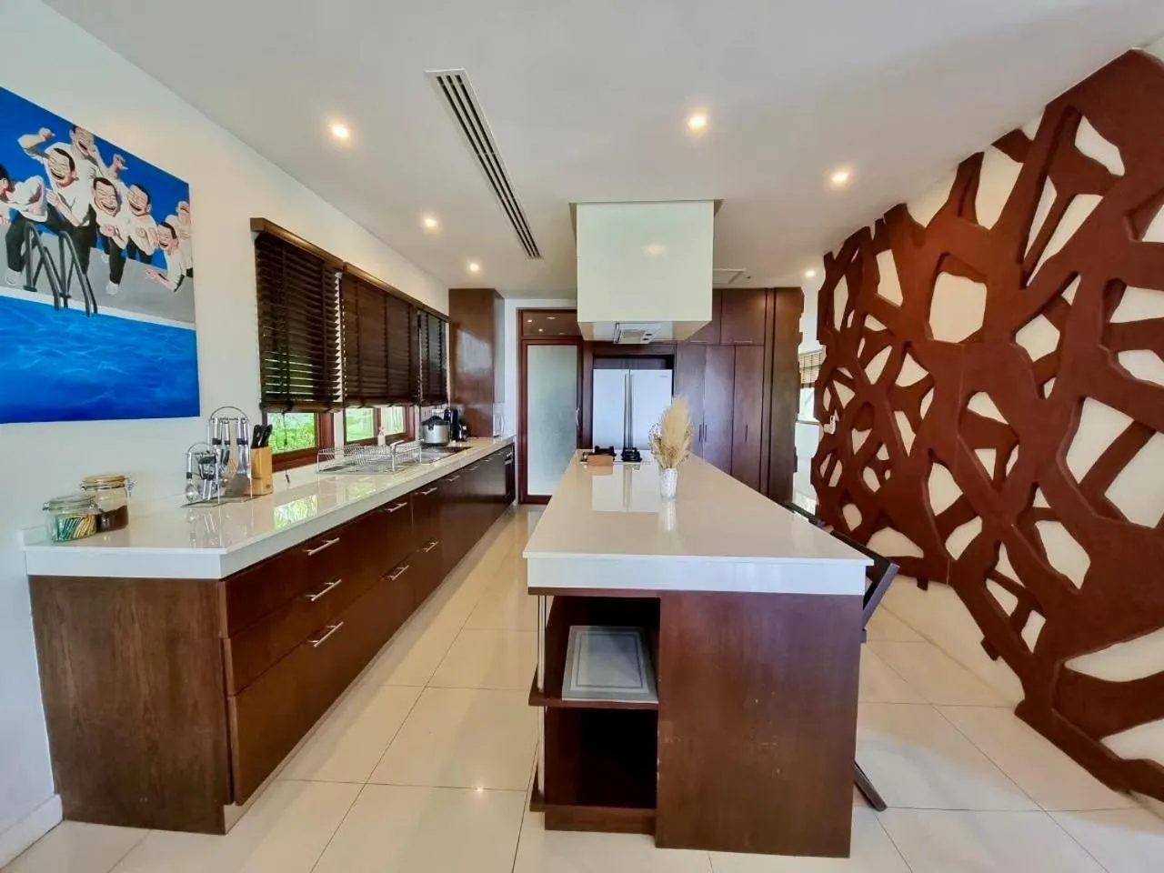 Kitchen or kitchenette in Amatapura Beachfront Villa 12, SHA Certified