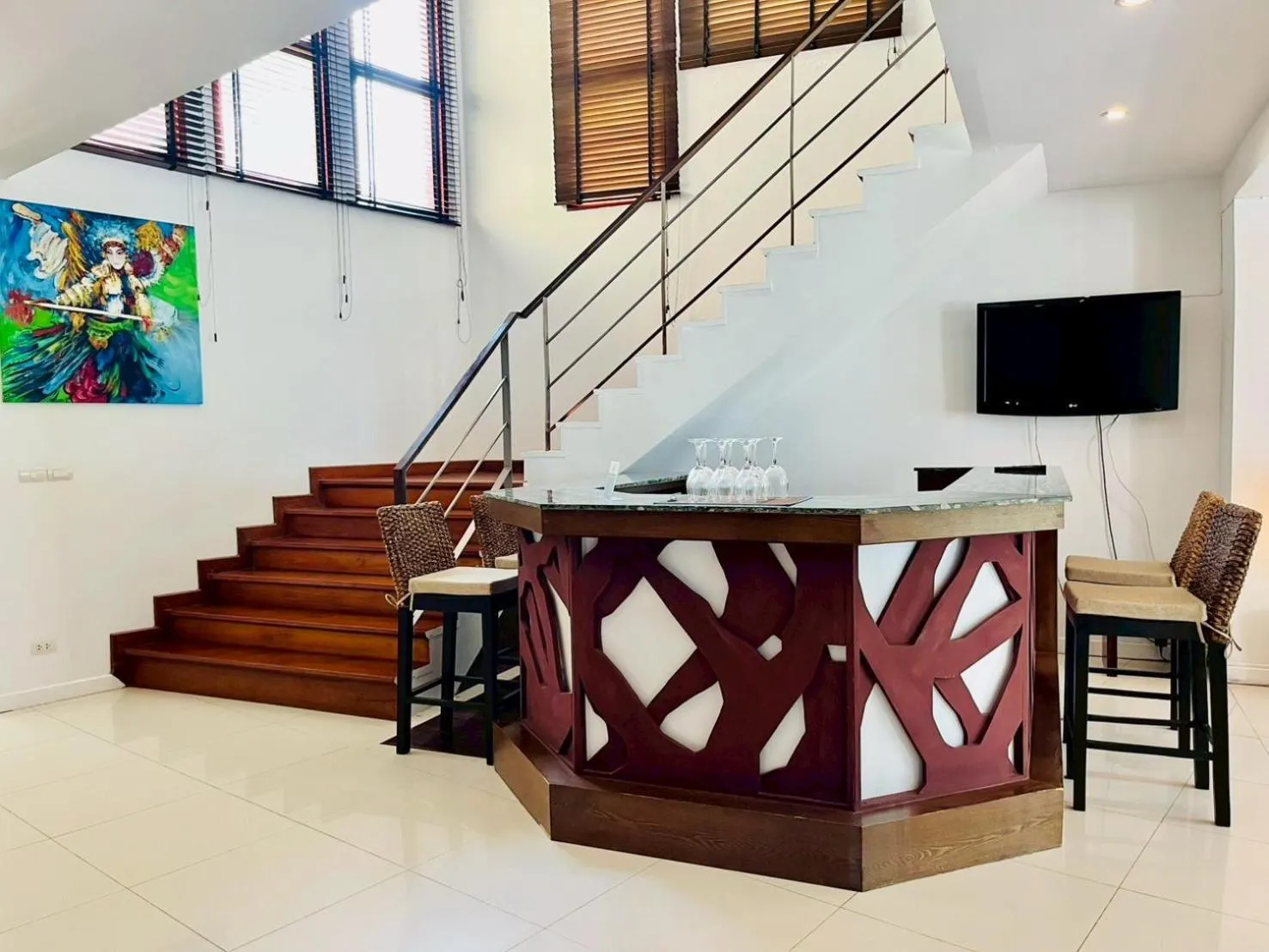 Lounge or bar in Amatapura Beachfront Villa 12, SHA Certified