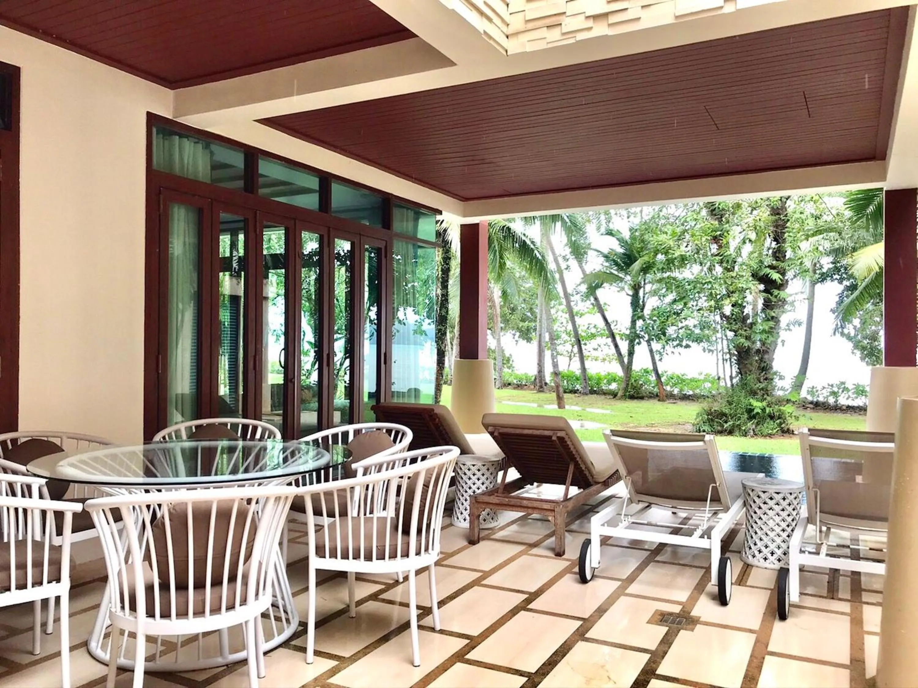 Patio in Amatapura Beachfront Villa 14, SHA Certified