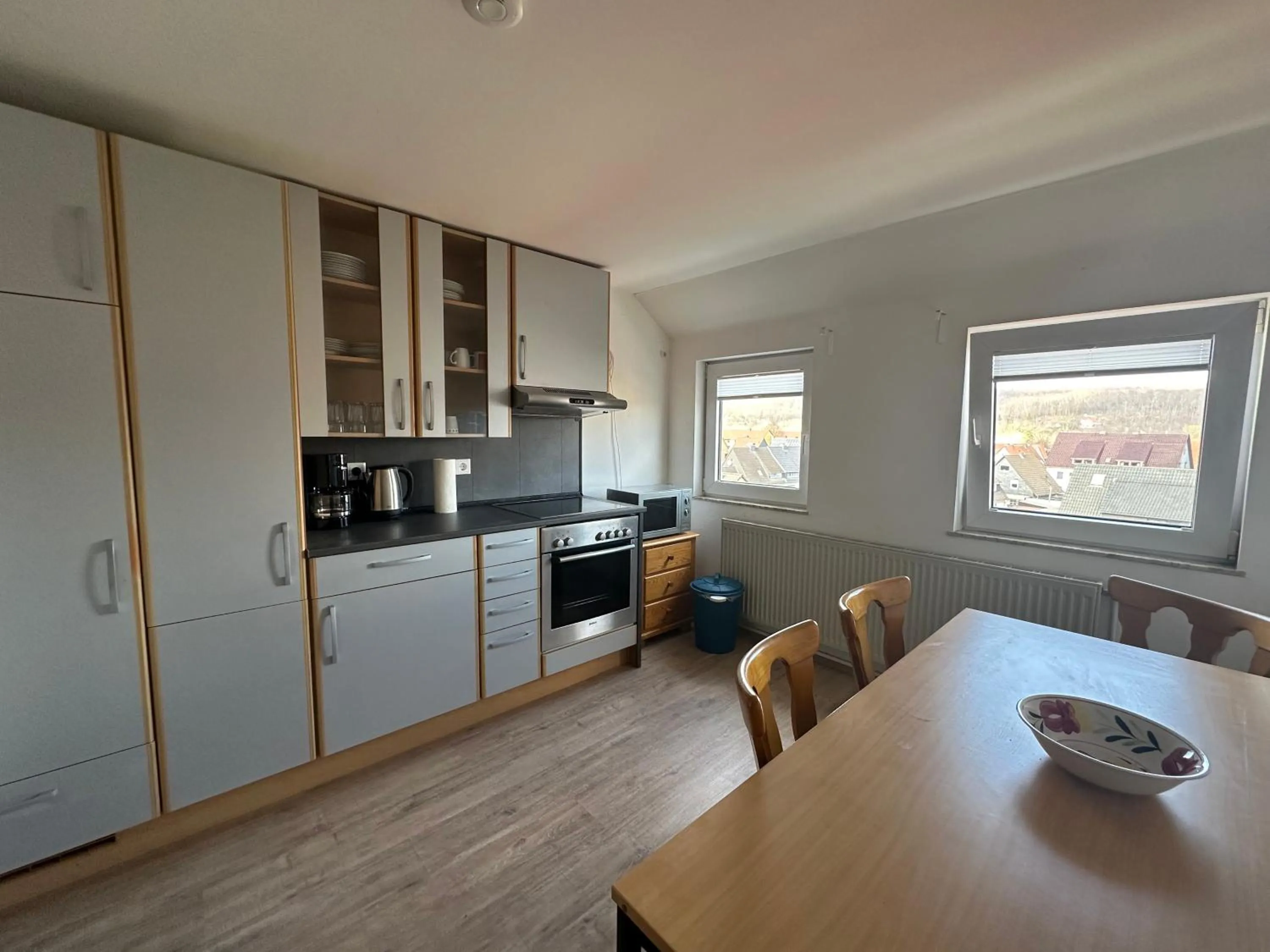 Kitchen or kitchenette in Gästehaus am Harz