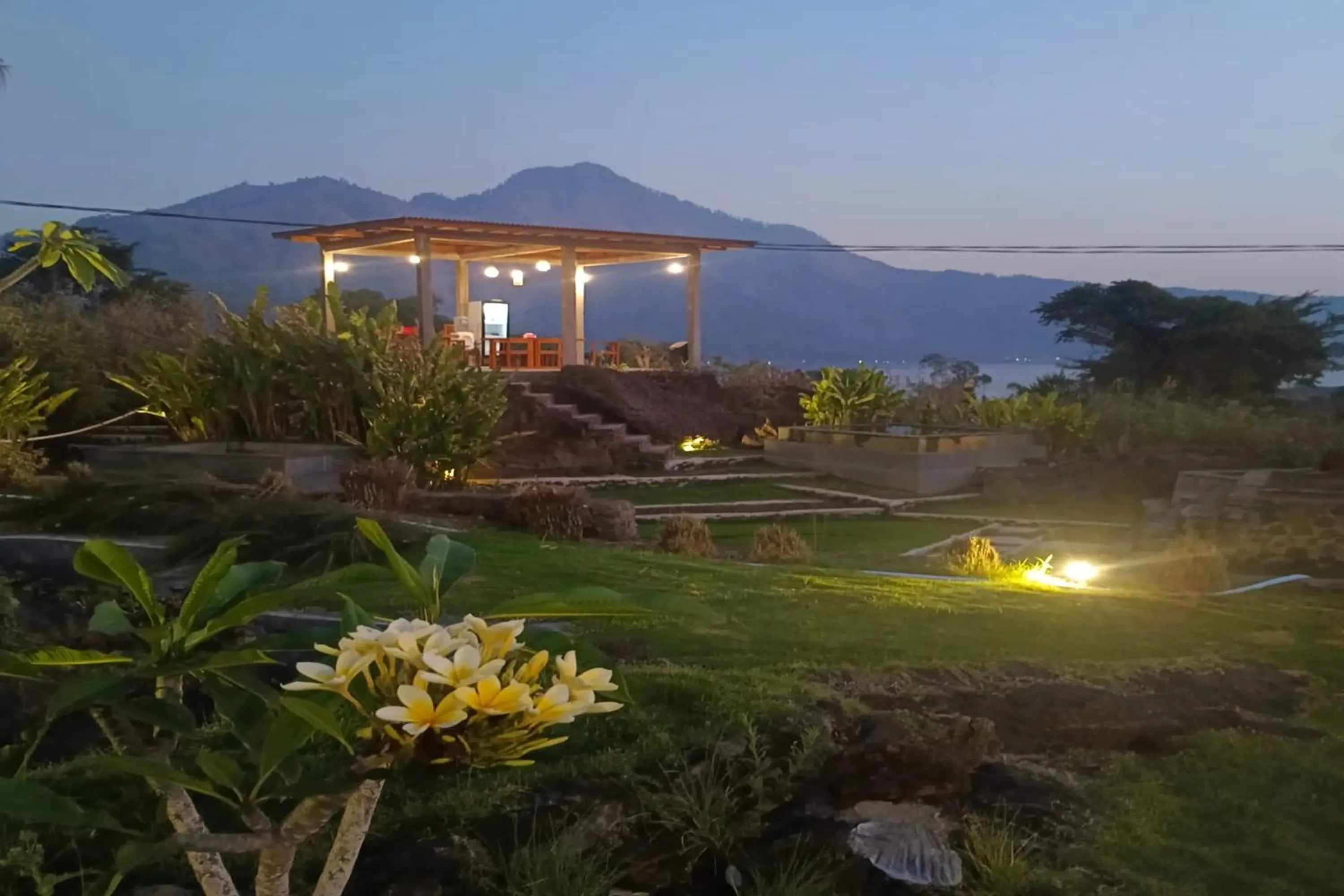 Night in Onion Garden And Natural Hotspring