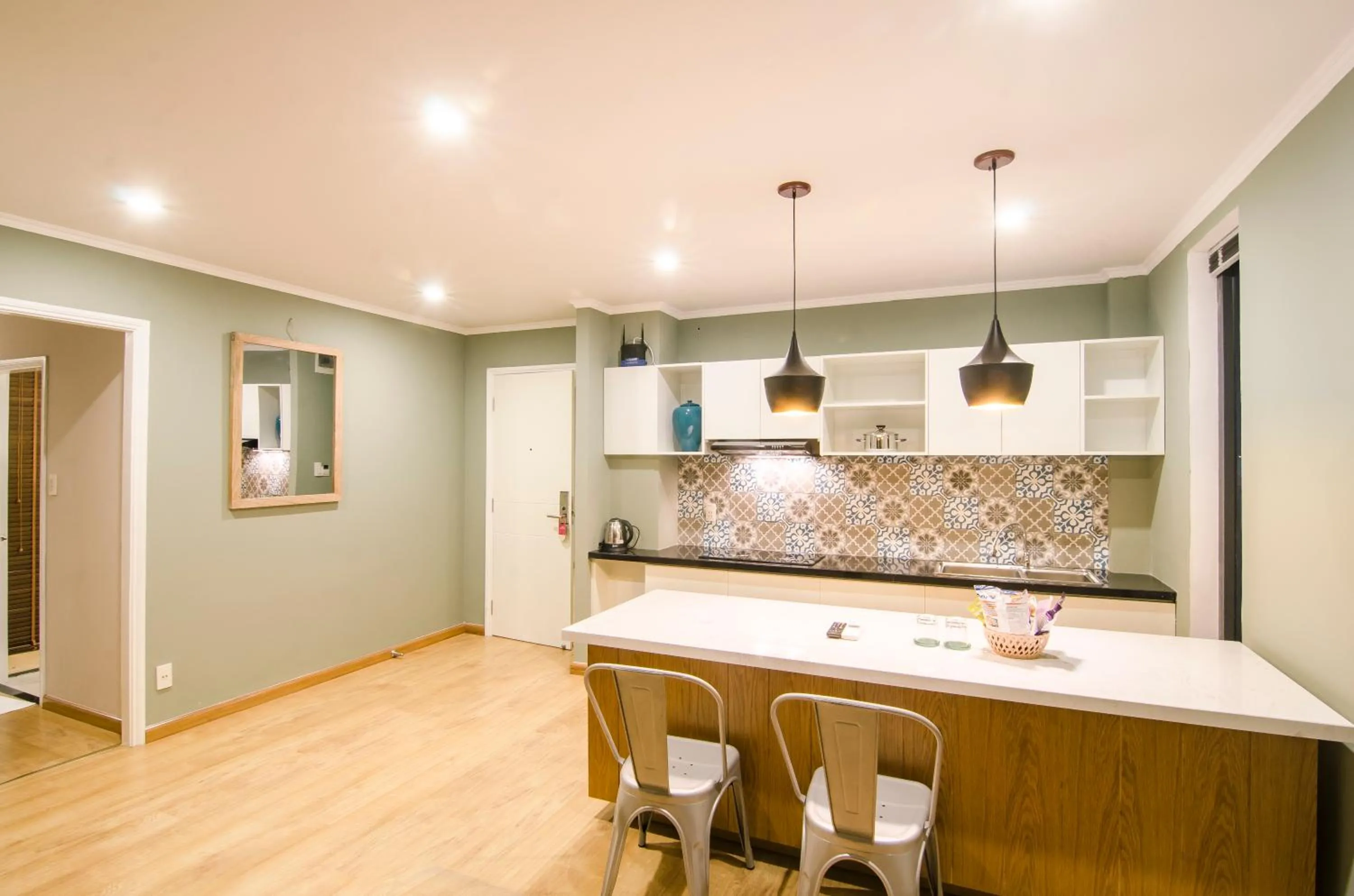 Kitchen or kitchenette in KaKa Hotel Han River