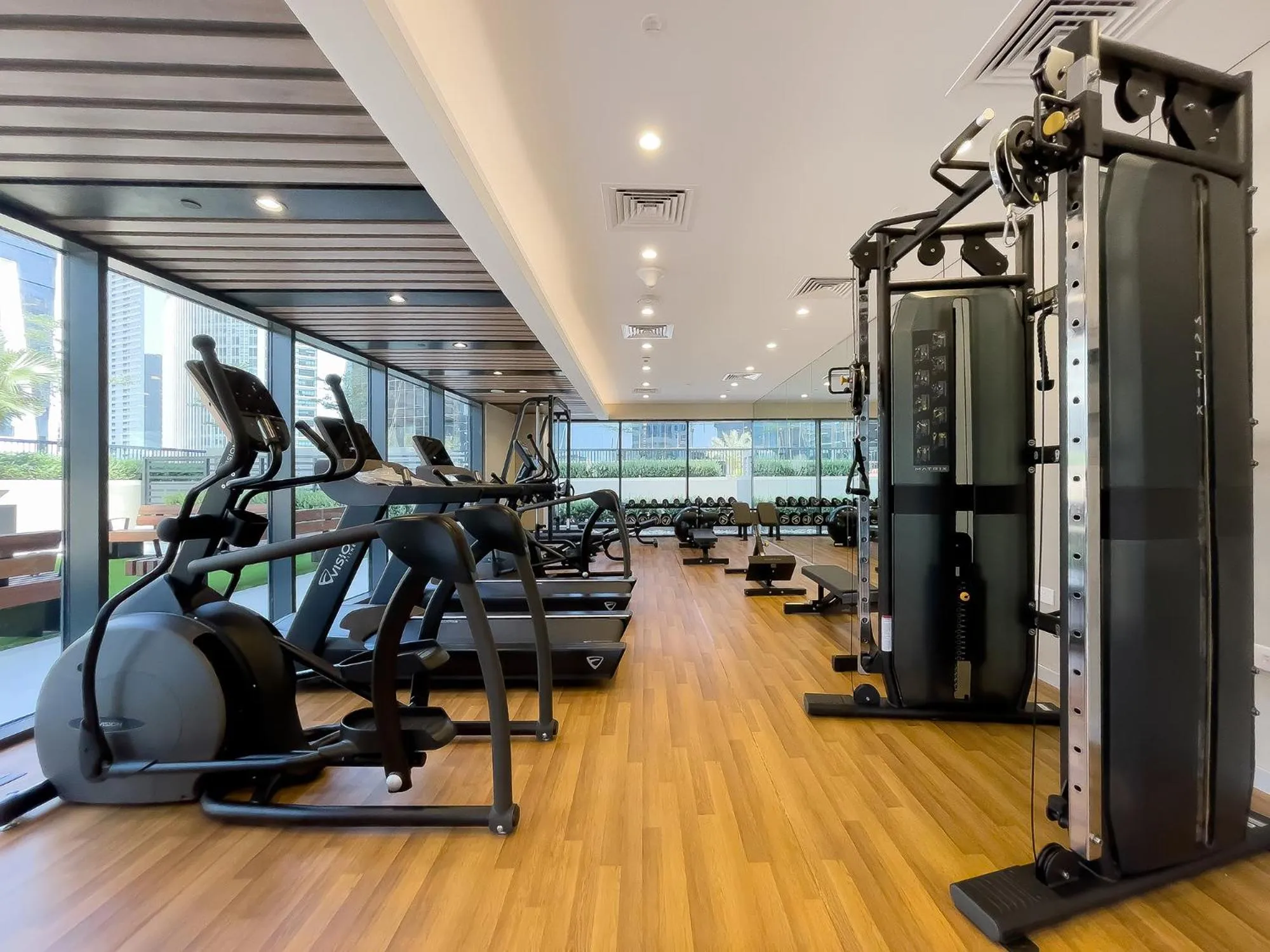 Fitness centre/facilities in Zada Tower 1BR with amazing Dubai Canal view