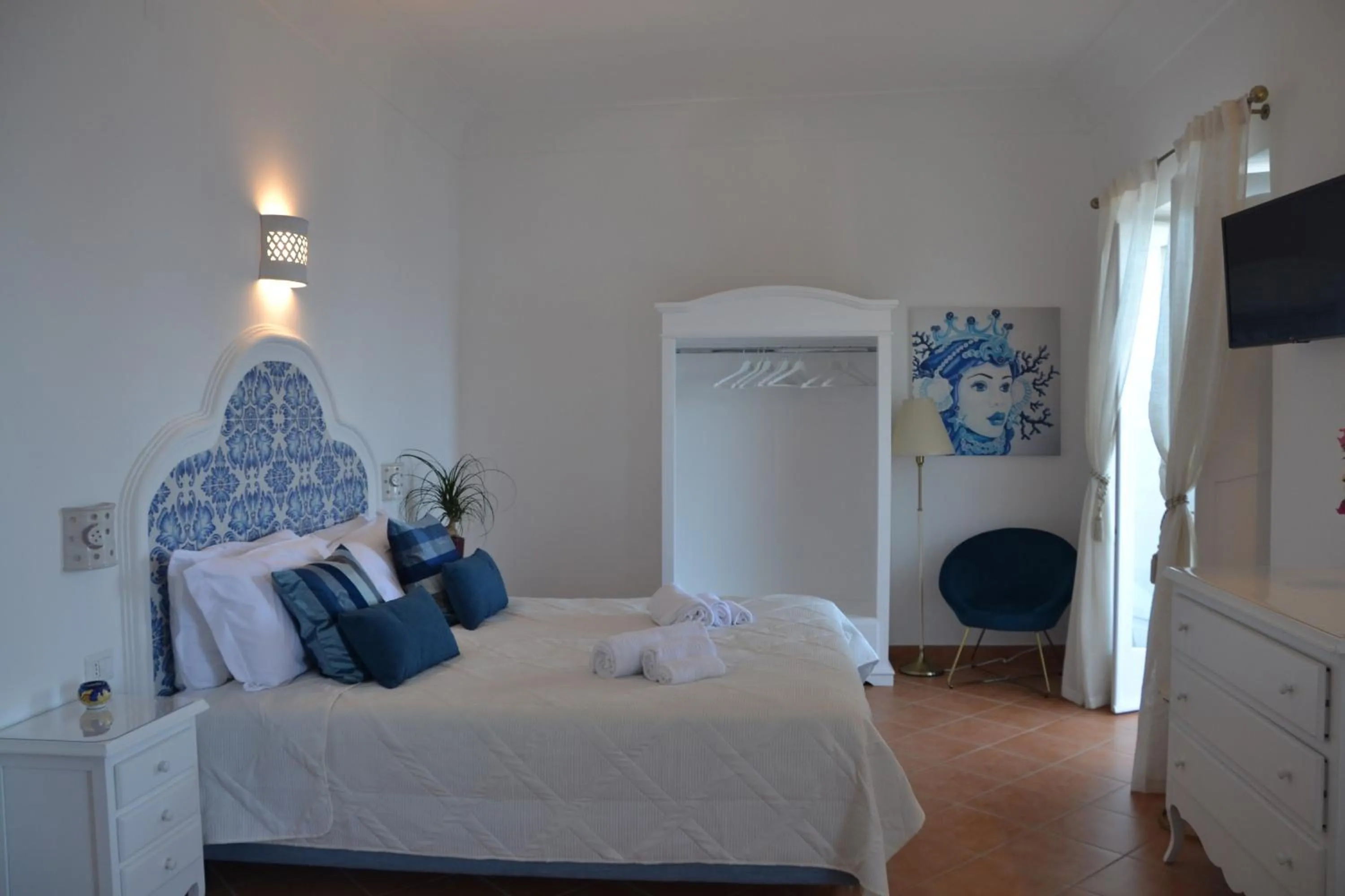 Bedroom, Bed in Villa Santa Chiara Positano Suites