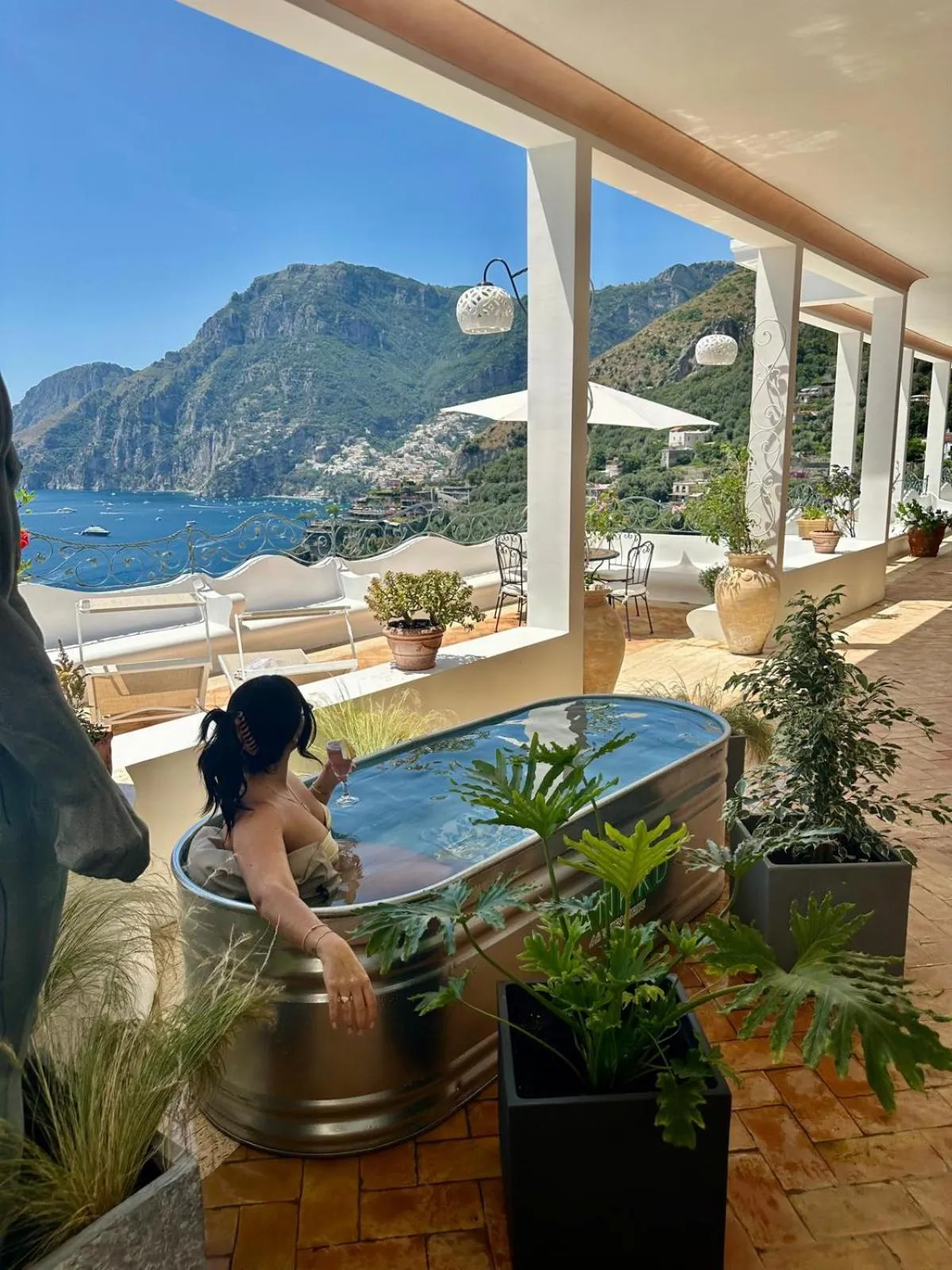 Pool view in Villa Santa Chiara Positano Suites