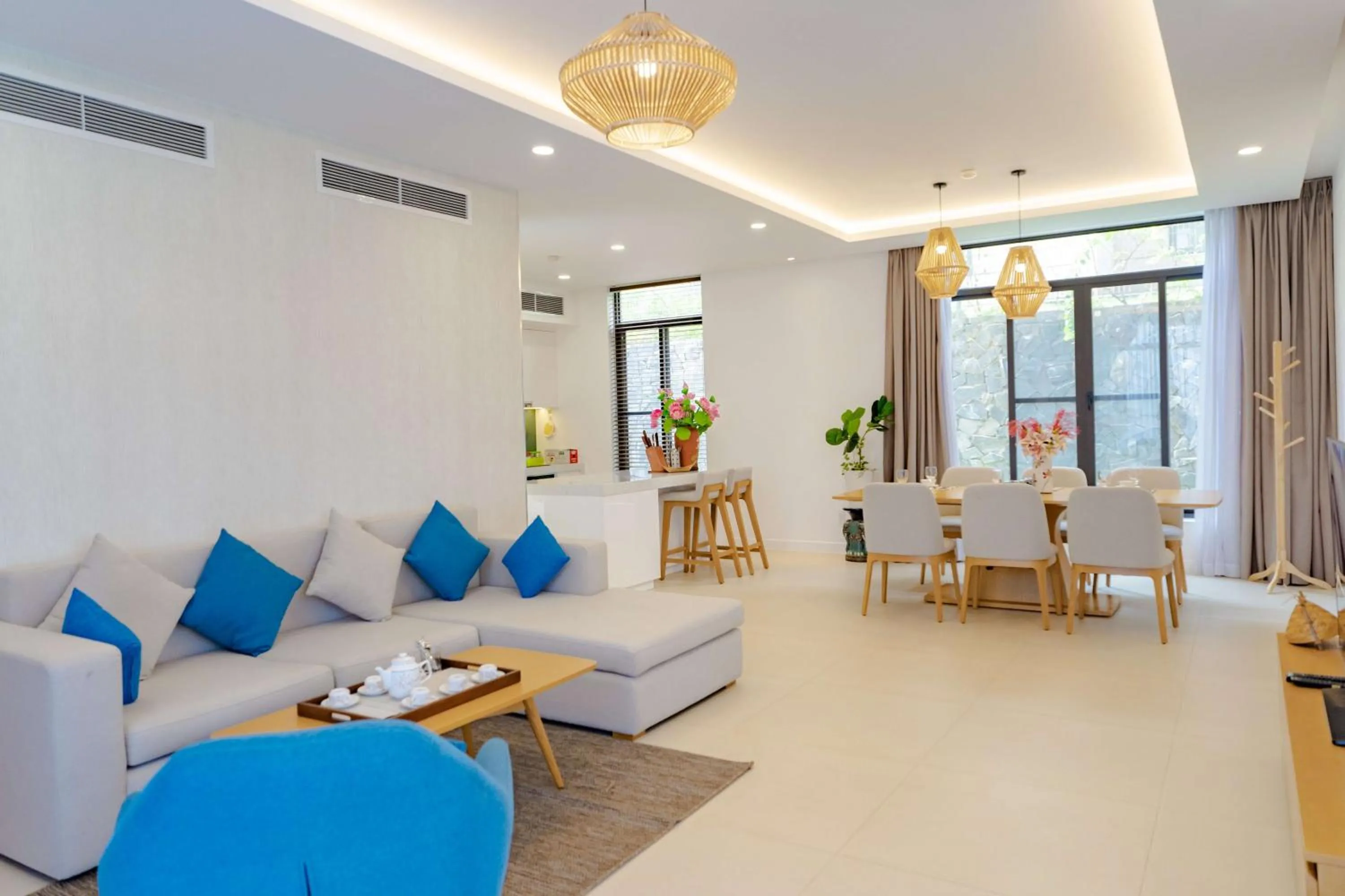 Living room in Hese Pool Villas & Resort Cam Ranh