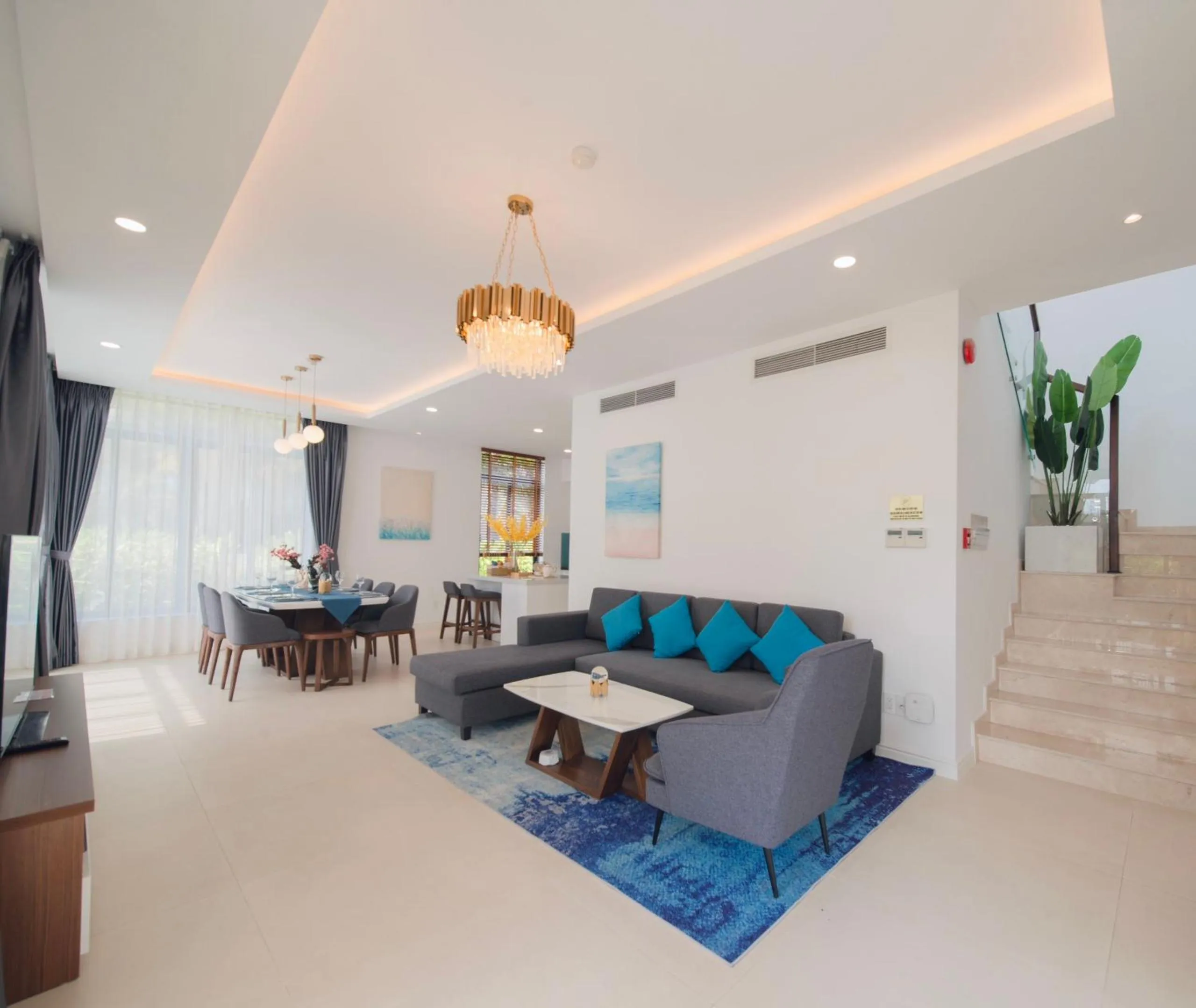 Living room in Hese Pool Villas & Resort Cam Ranh