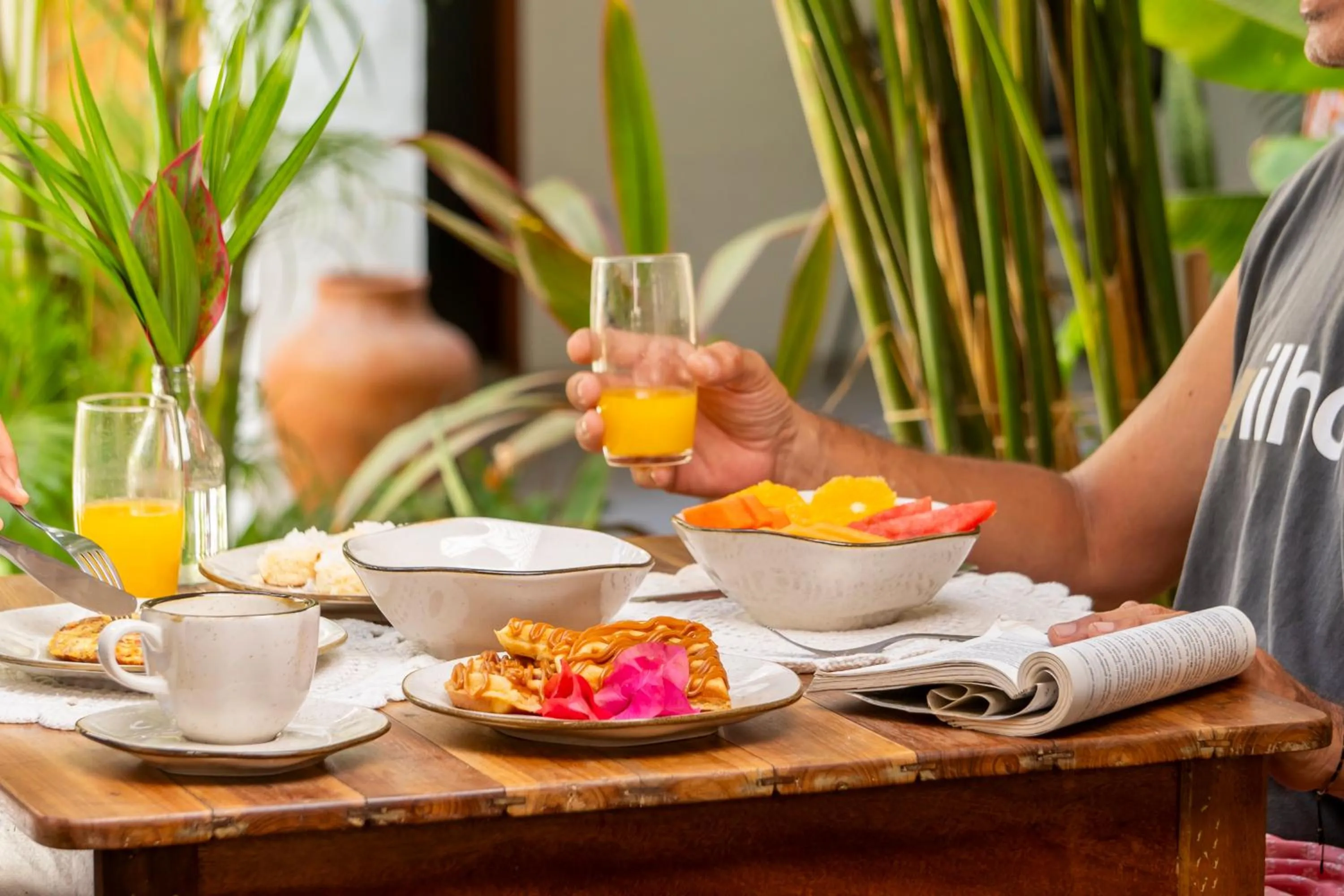 Food and drinks in Pousada Baobá