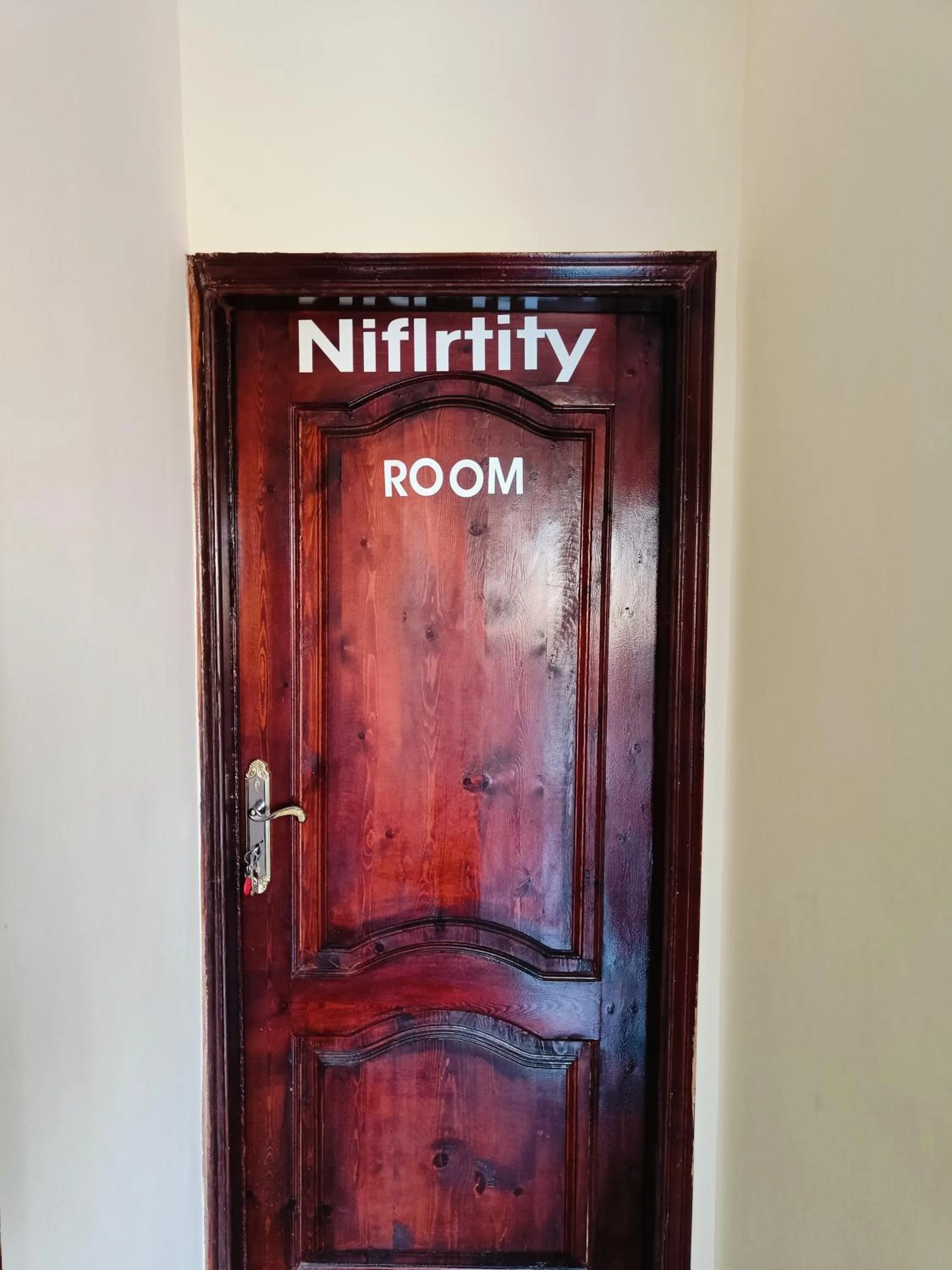 Text overlay in Sneferu Pyramids inn - Full Pyramids View