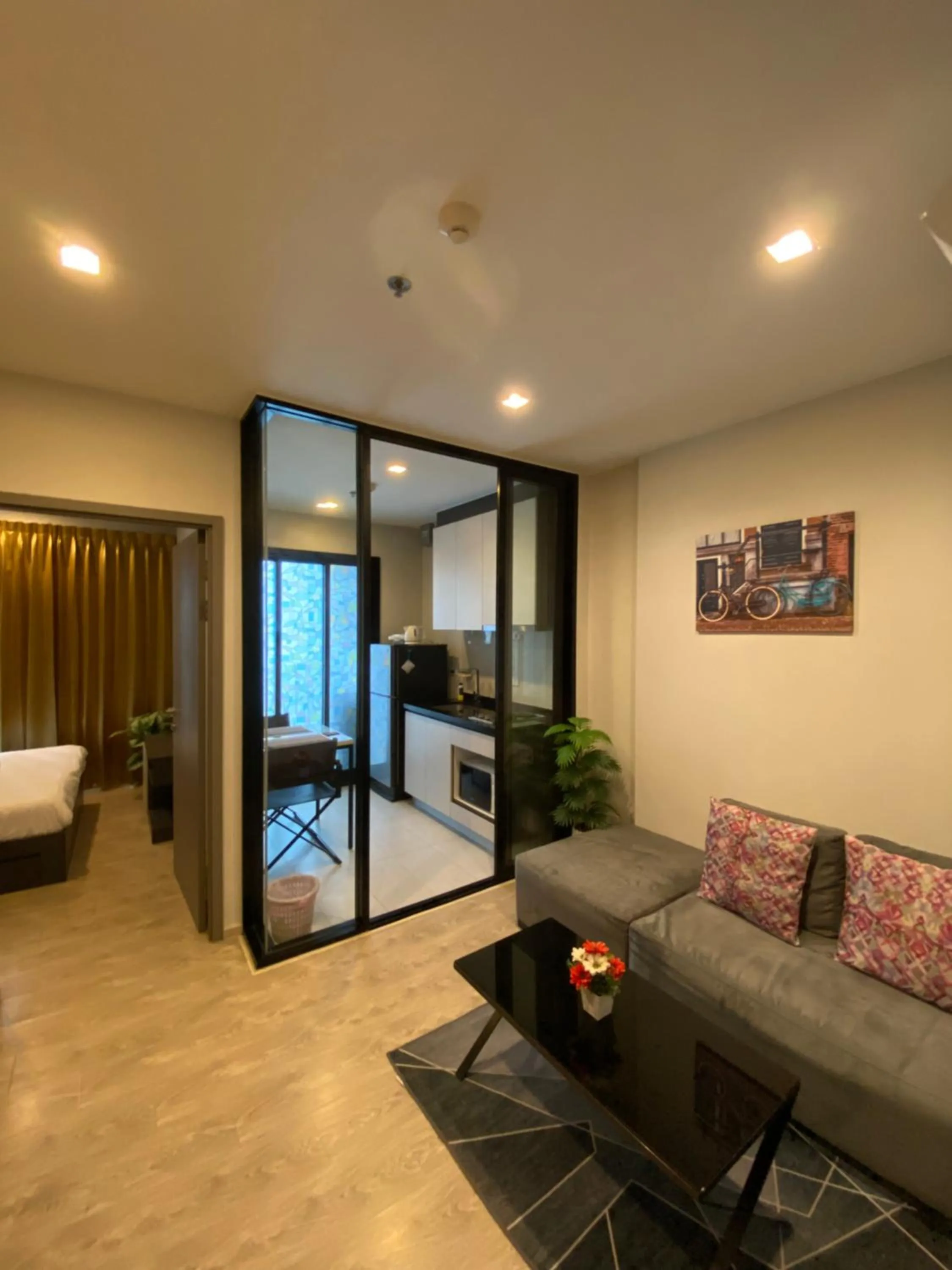 Bed in The base in pattaya condo