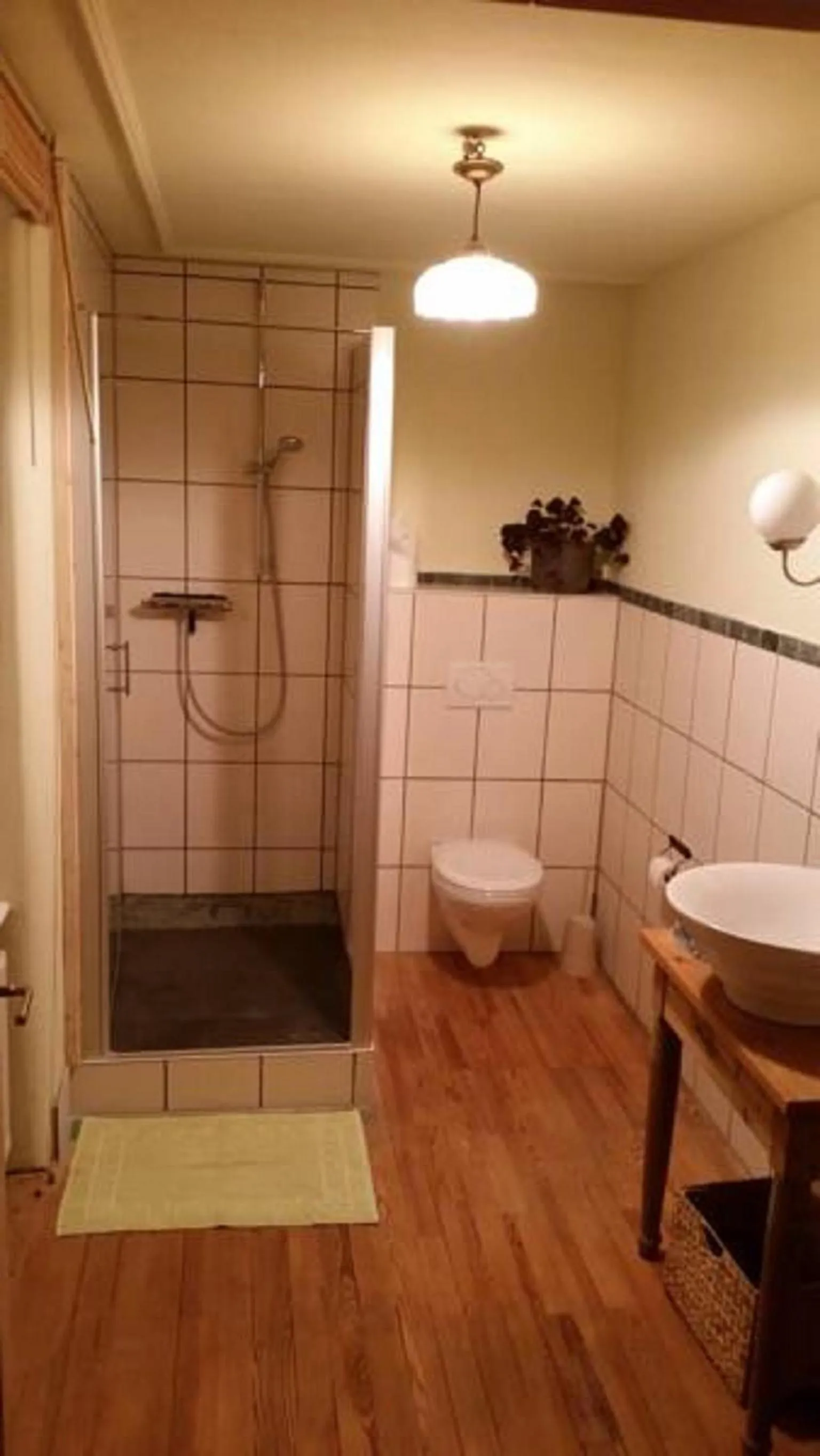 Shower in Ferienwohnungen Bistro Tebecks