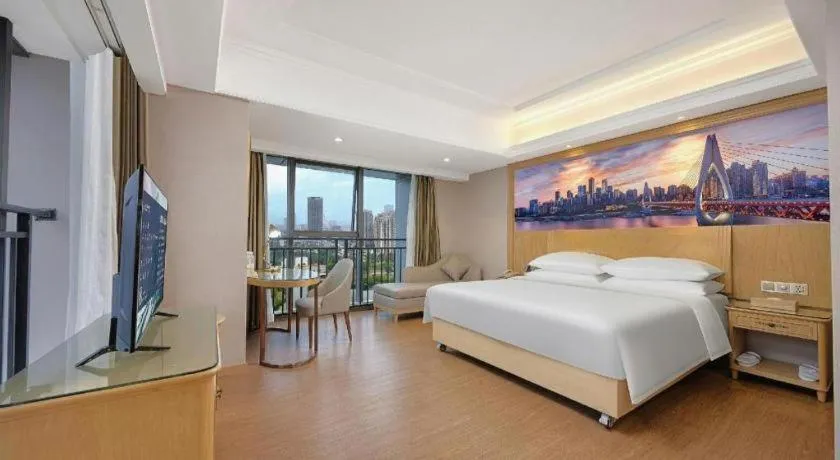 Bed in Vienna Hotel Chongqing Yongchuan High-Speed Railway Station Xinglong Lake