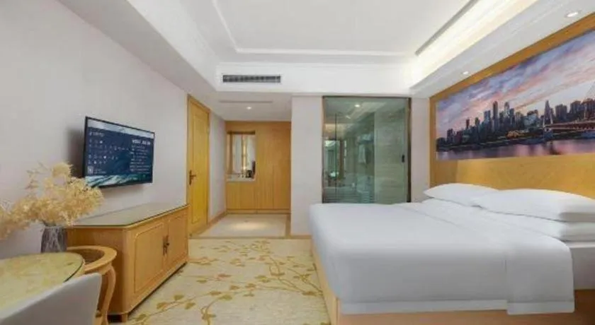 Bed in Vienna Hotel Chongqing Yongchuan High-Speed Railway Station Xinglong Lake
