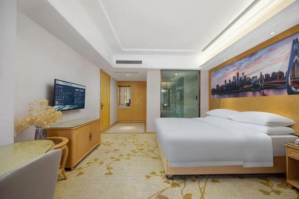 Bed in Vienna Hotel Chongqing Yongchuan High-Speed Railway Station Xinglong Lake