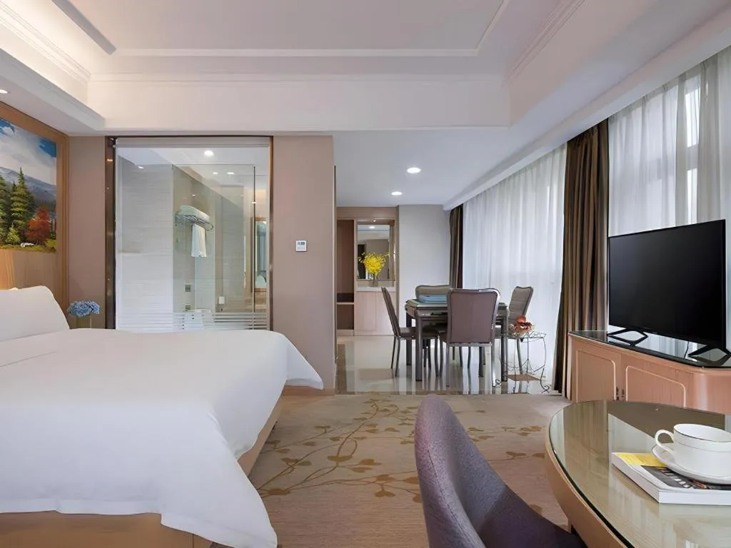 Bed in Vienna Hotel Chongqing Yongchuan High-Speed Railway Station Xinglong Lake