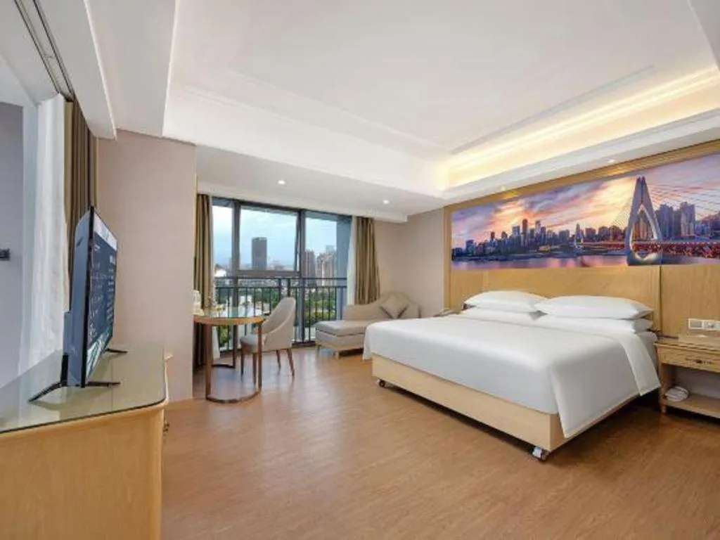 Bed in Vienna Hotel Chongqing Yongchuan High-Speed Railway Station Xinglong Lake