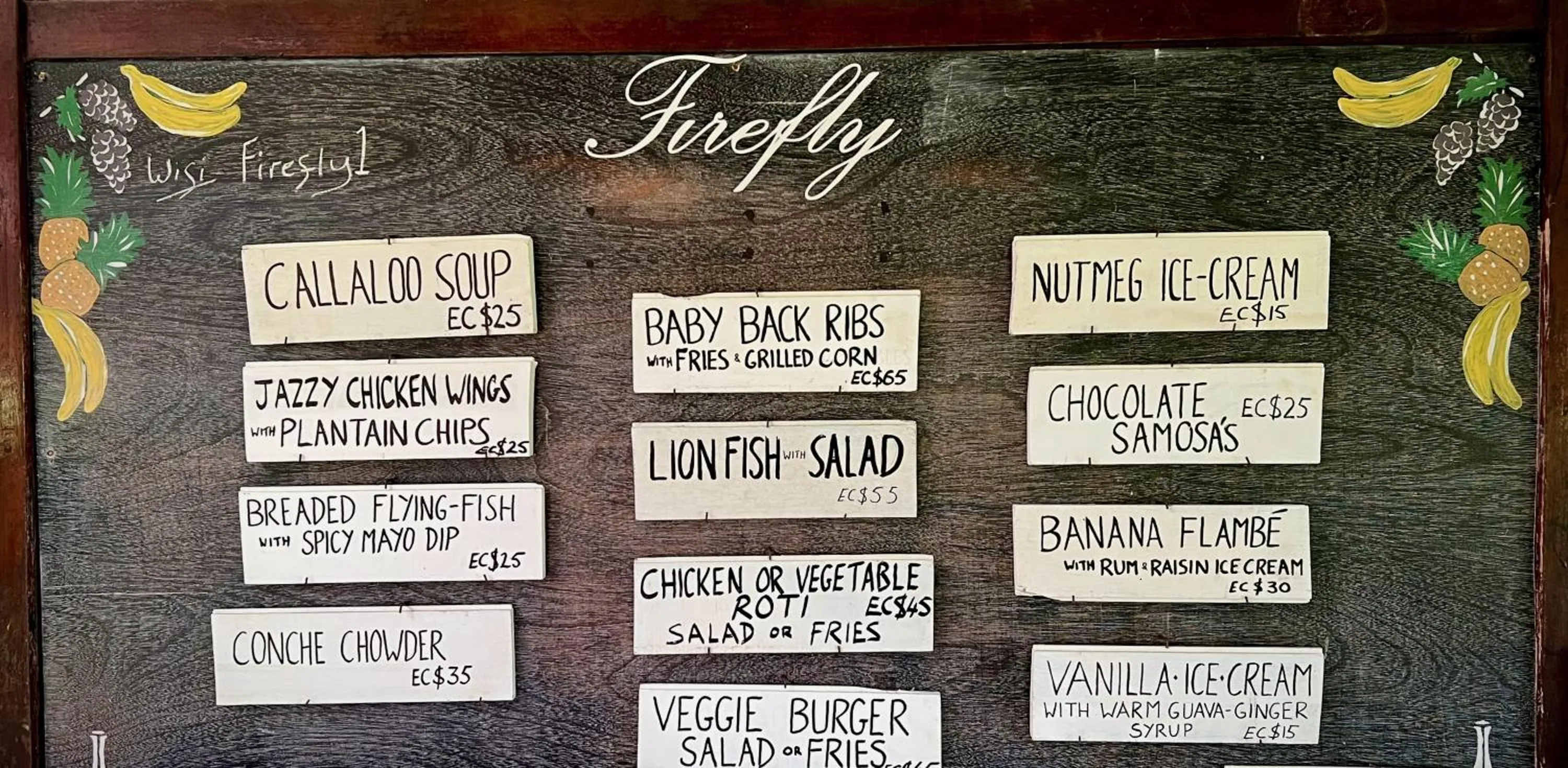 Restaurant/places to eat in Firefly Estate Bequia