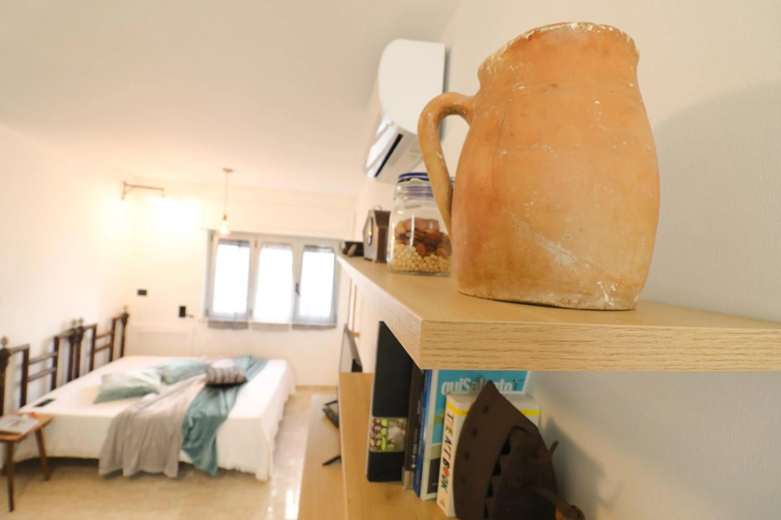 Bed in Casa Malika Space, Comfort Mediterranean Charm in the Heart of Otranto