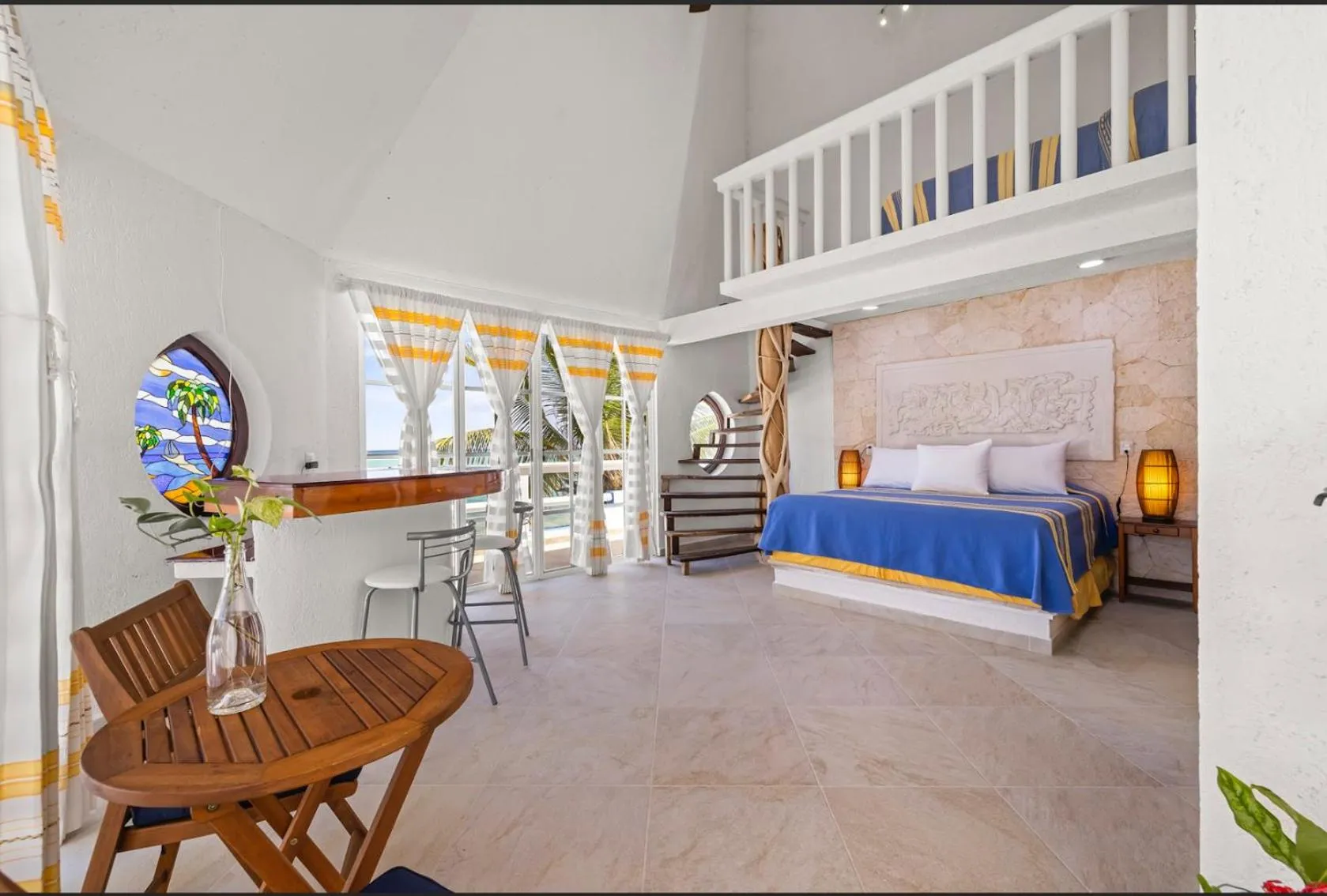 Bed in Casa Cenote Hotel